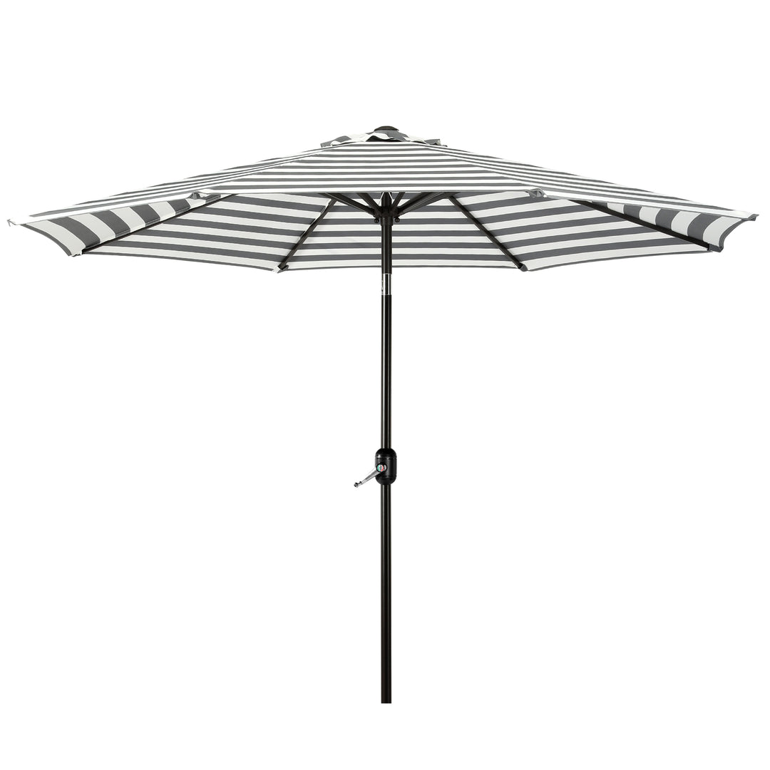 Paolo 9 ft. Patio Table Umbrella with Bronze color round free standing weight base kit