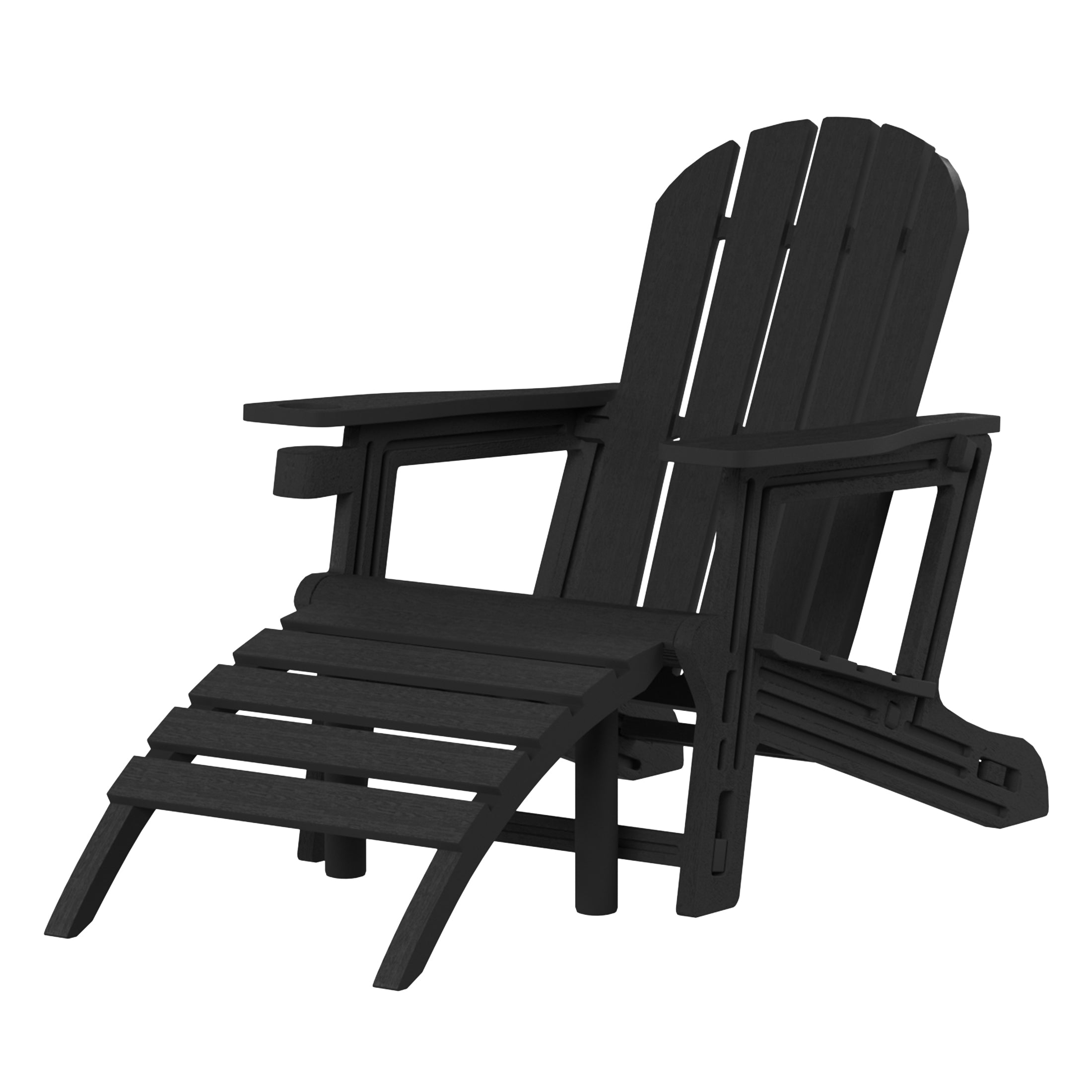 Azura No-Tools Outdoor HDPE Patio Adirondack Chair with Patio Ottoman