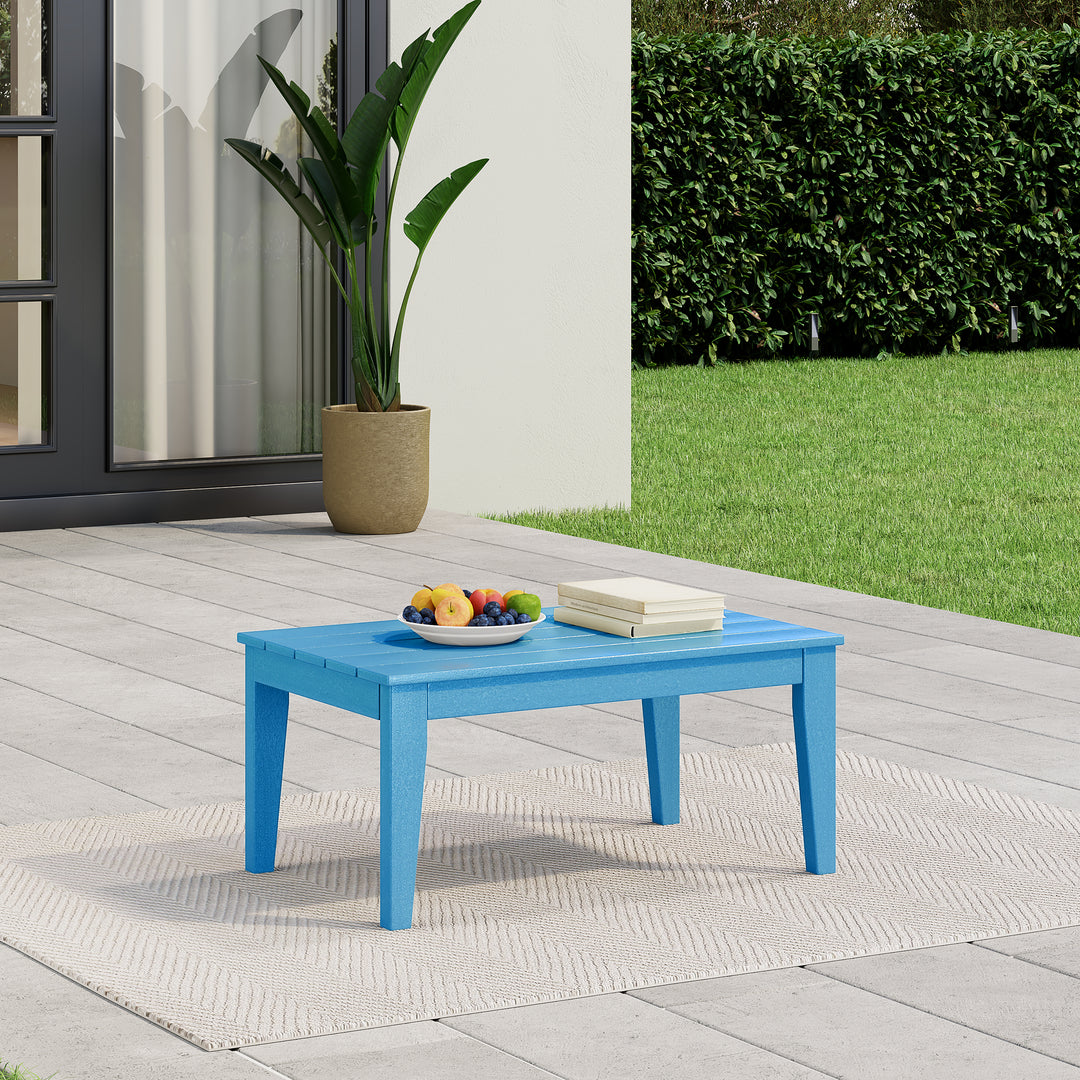 Malibu Low Outdoor HDPE Patio Rectangle Coffee Table