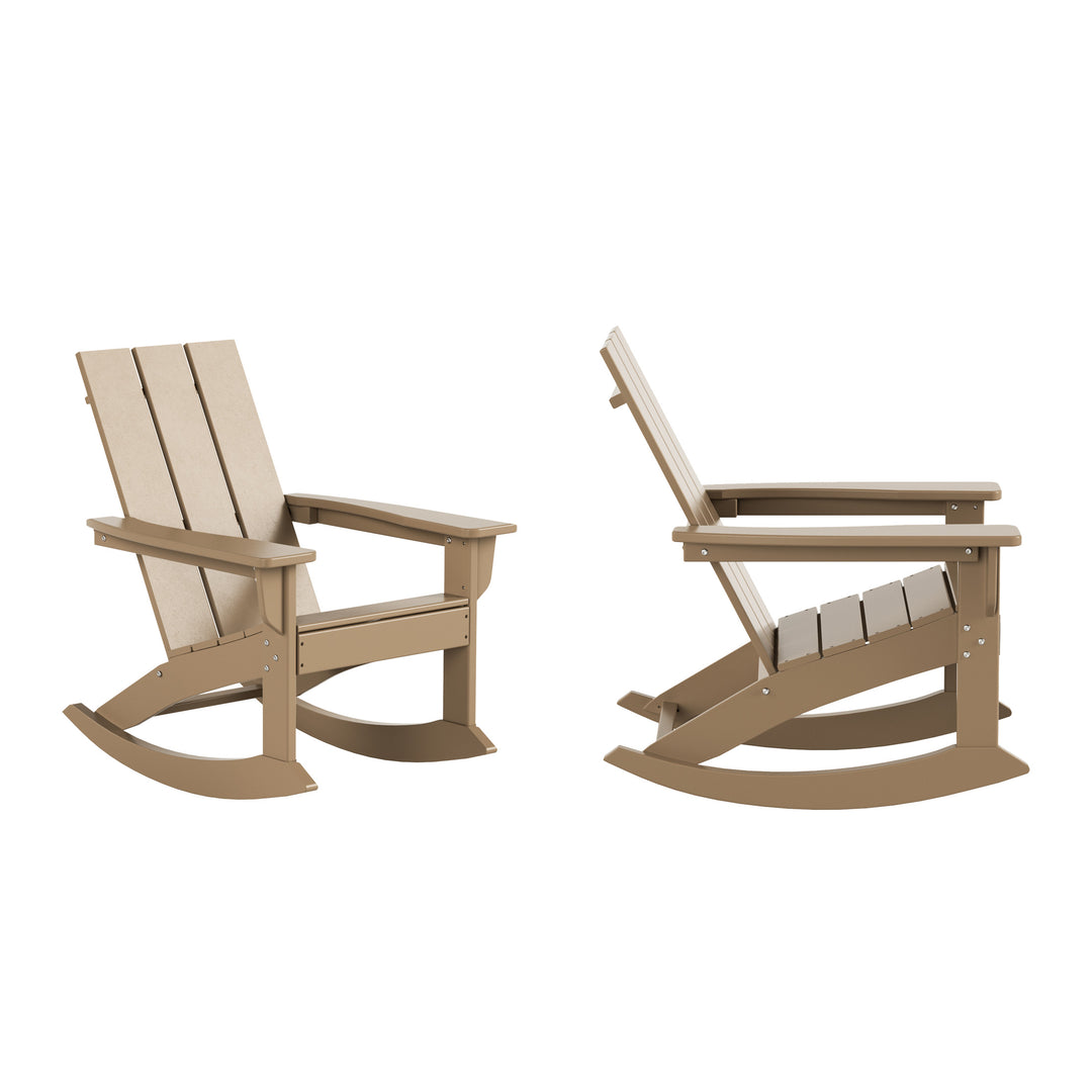 Ashore Outdoor Patio Modern Adirondack Rocking Chair (Set of 2)