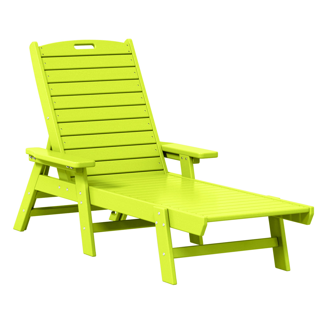 Malibu Poly Reclining Chaise Lounge Set With Table