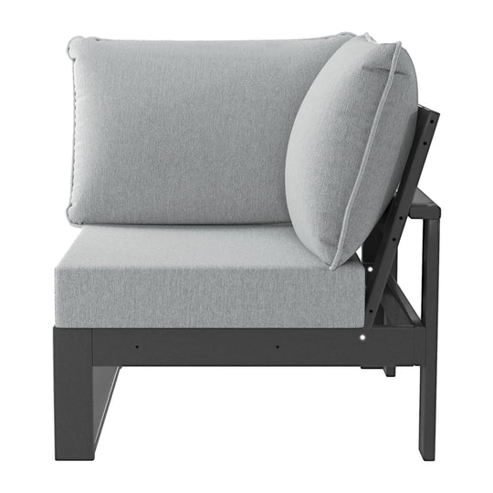 Outdoor HDPE Sectional Corner Sofa Seat with Water-Proof Cushions