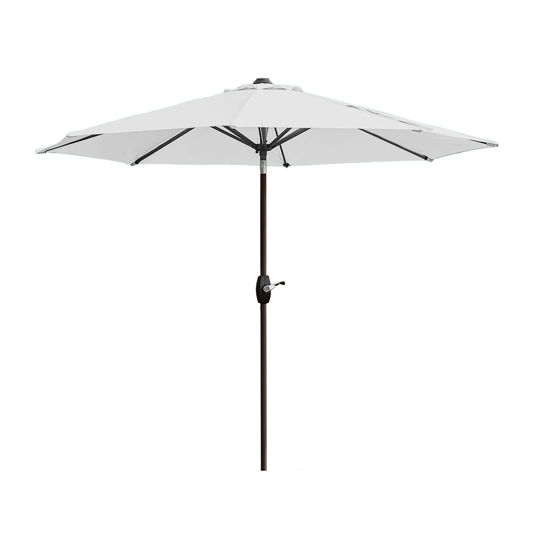 Paolo 9 ft. Patio Umbrella with Black Round Weight Base Kit