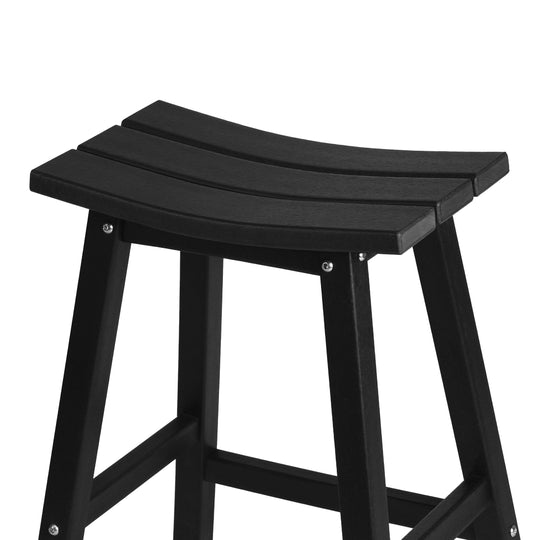 Malibu 24" HDPE Outdoor Patio Counter Height Bar Stools (Set of 2)