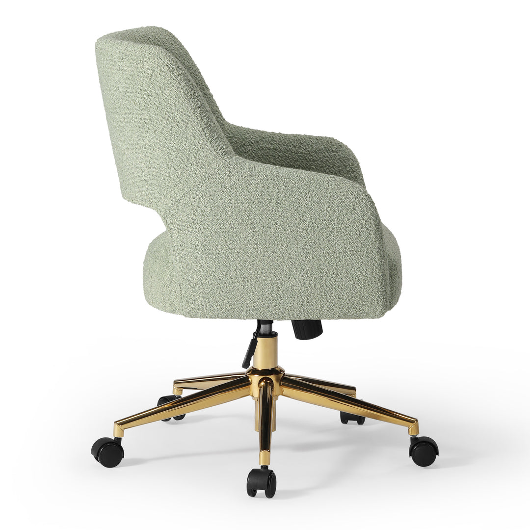 Genevieve Mid-Century Modern Swivel Office Vanity Chair with Wheels