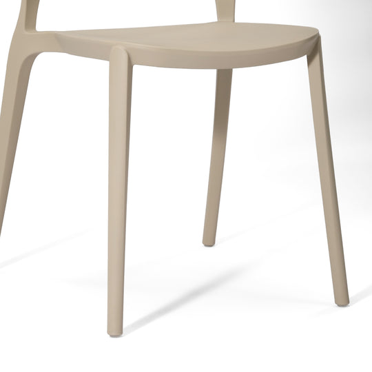 Playa Outdoor Modern Stackable Plastic Patio Dining Side Chairs (Set of 4)