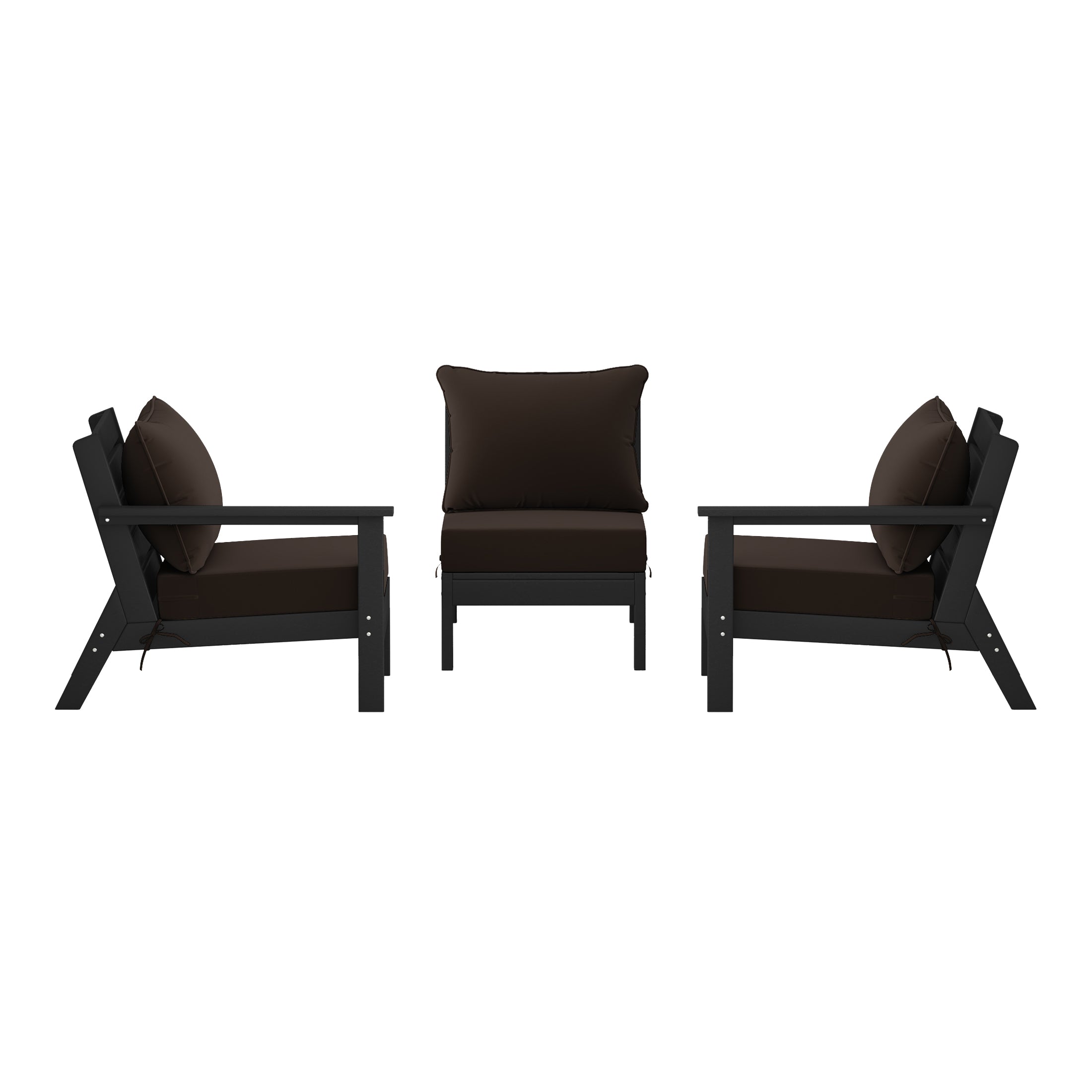Avalon Outdoor Patio HDPE Sectional Sofa with Patio Cushions