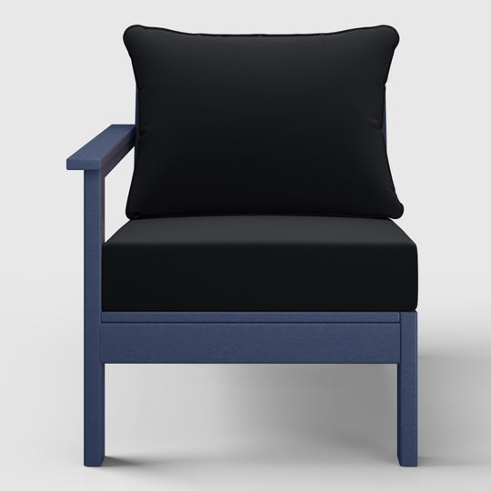 Avalon Outdoor Patio HDPE Left Arm Sectional Corner Club Chair with Patio Cushions