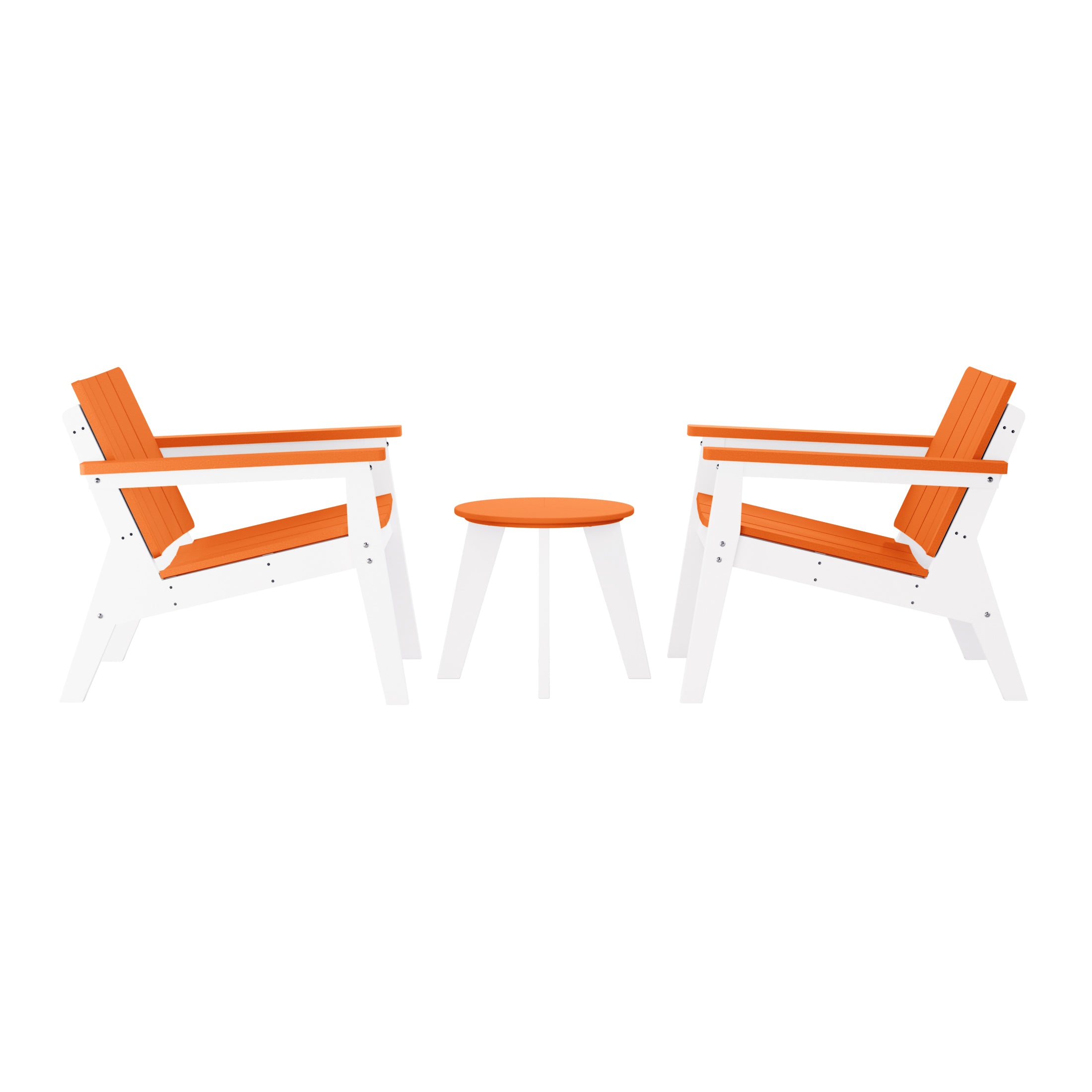Pacifica 3-Piece Outdoor HDPE Conversation Set with Deep Seating Chairs and Round Side Table