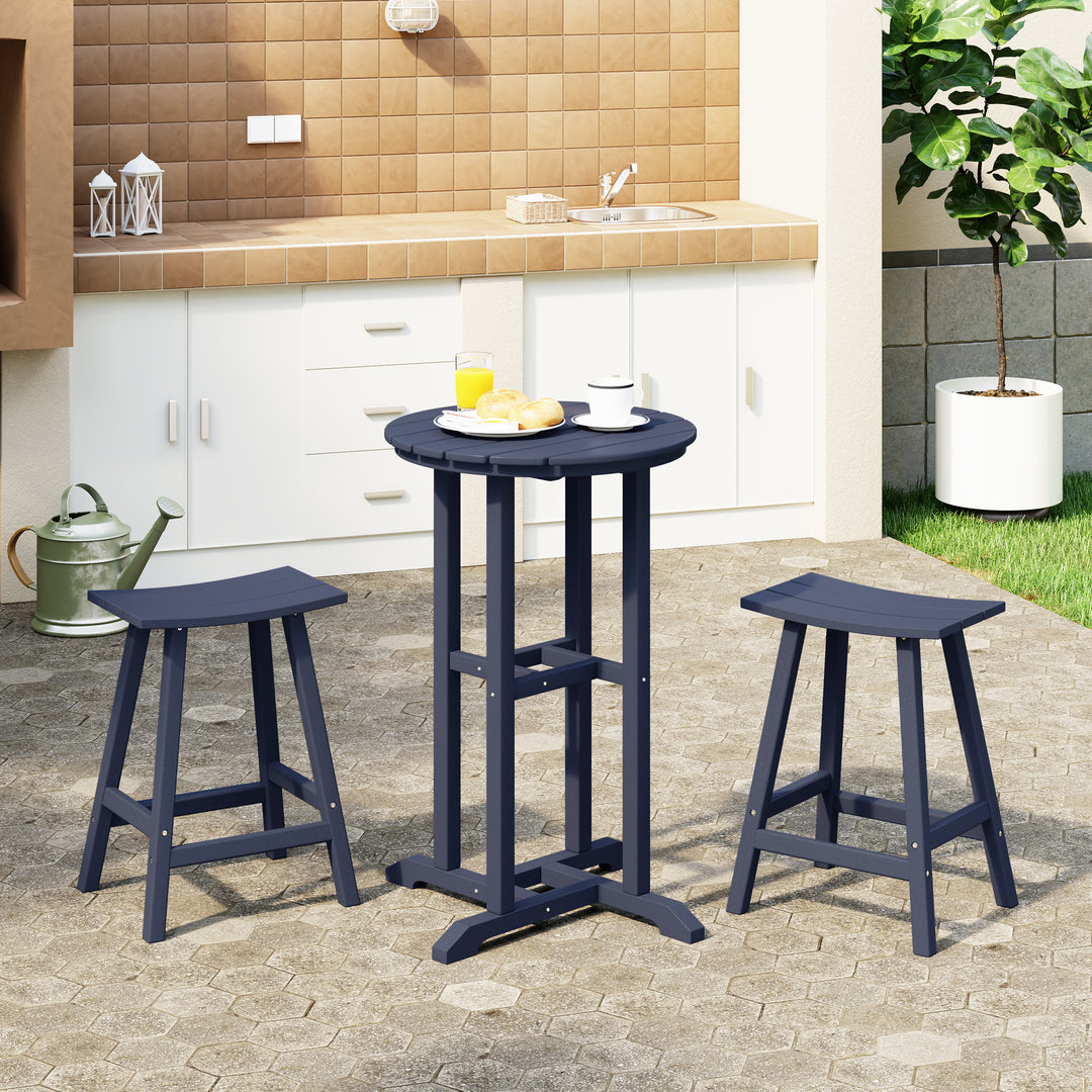 Malibu Outdoor Patio Counter Height Bar Stools Bistro Bar Table Set