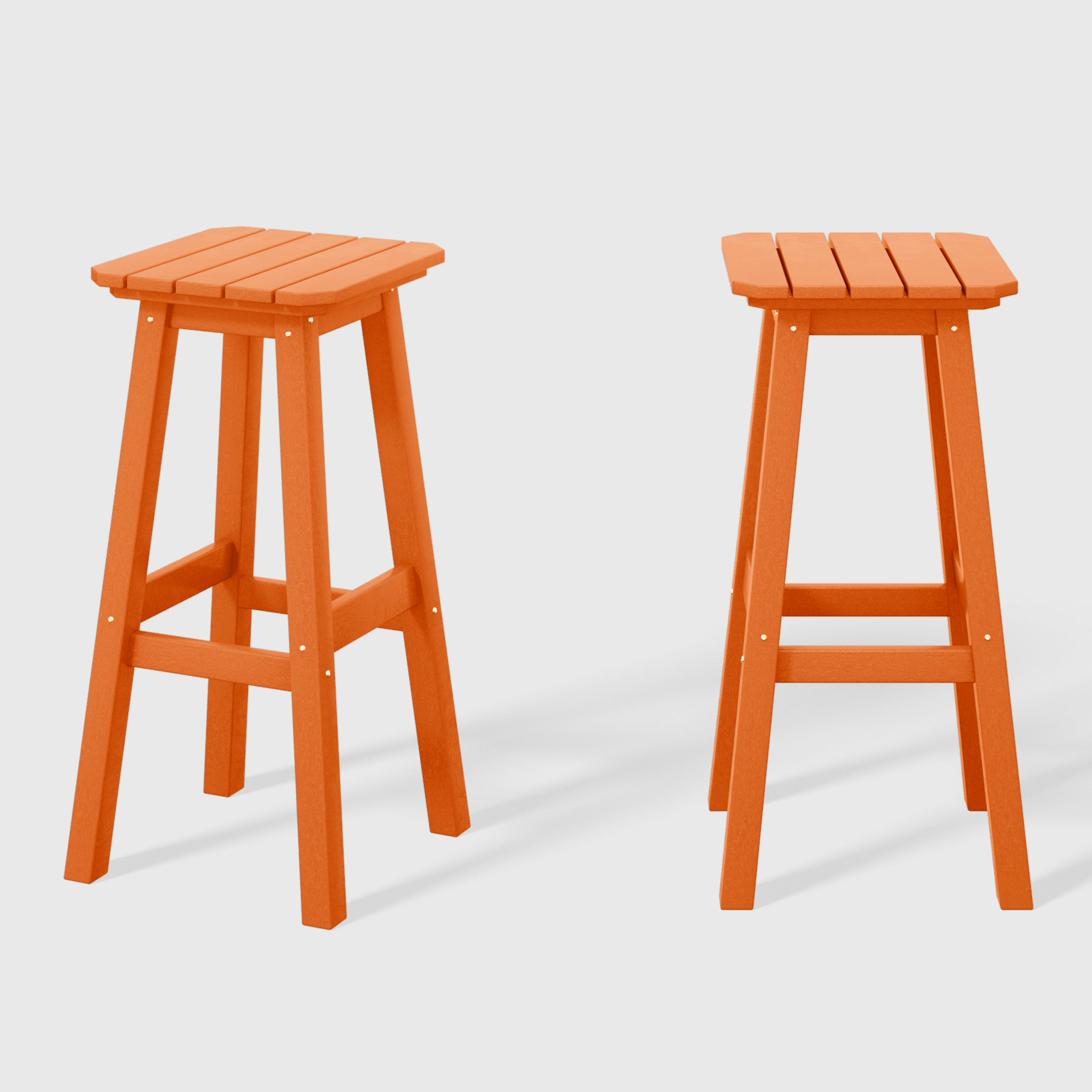 Malibu 29" HDPE Outdoor Patio Square Bar Stools (Set of 2)