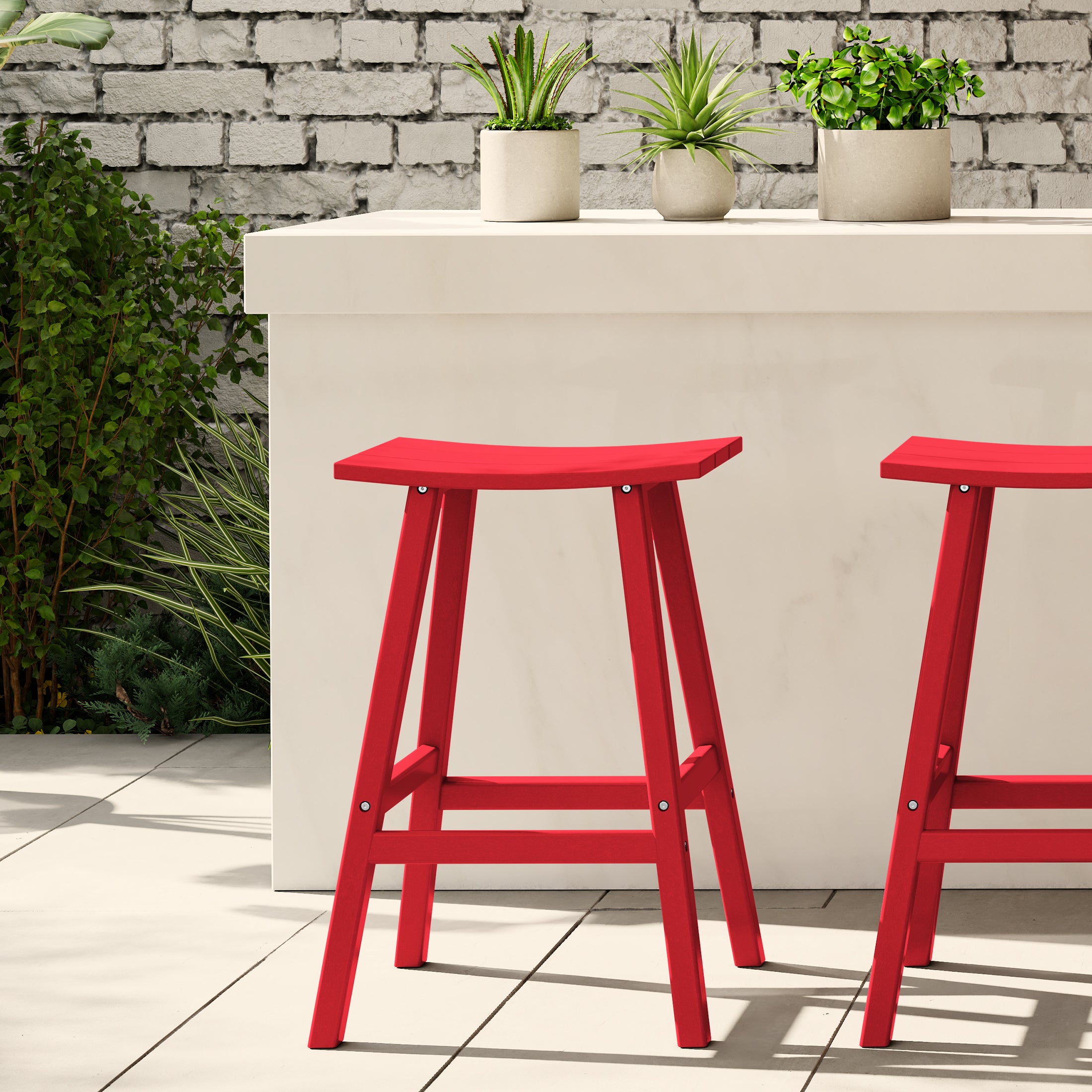 Malibu 29" HDPE Outdoor Patio Bar Height Bar Stool
