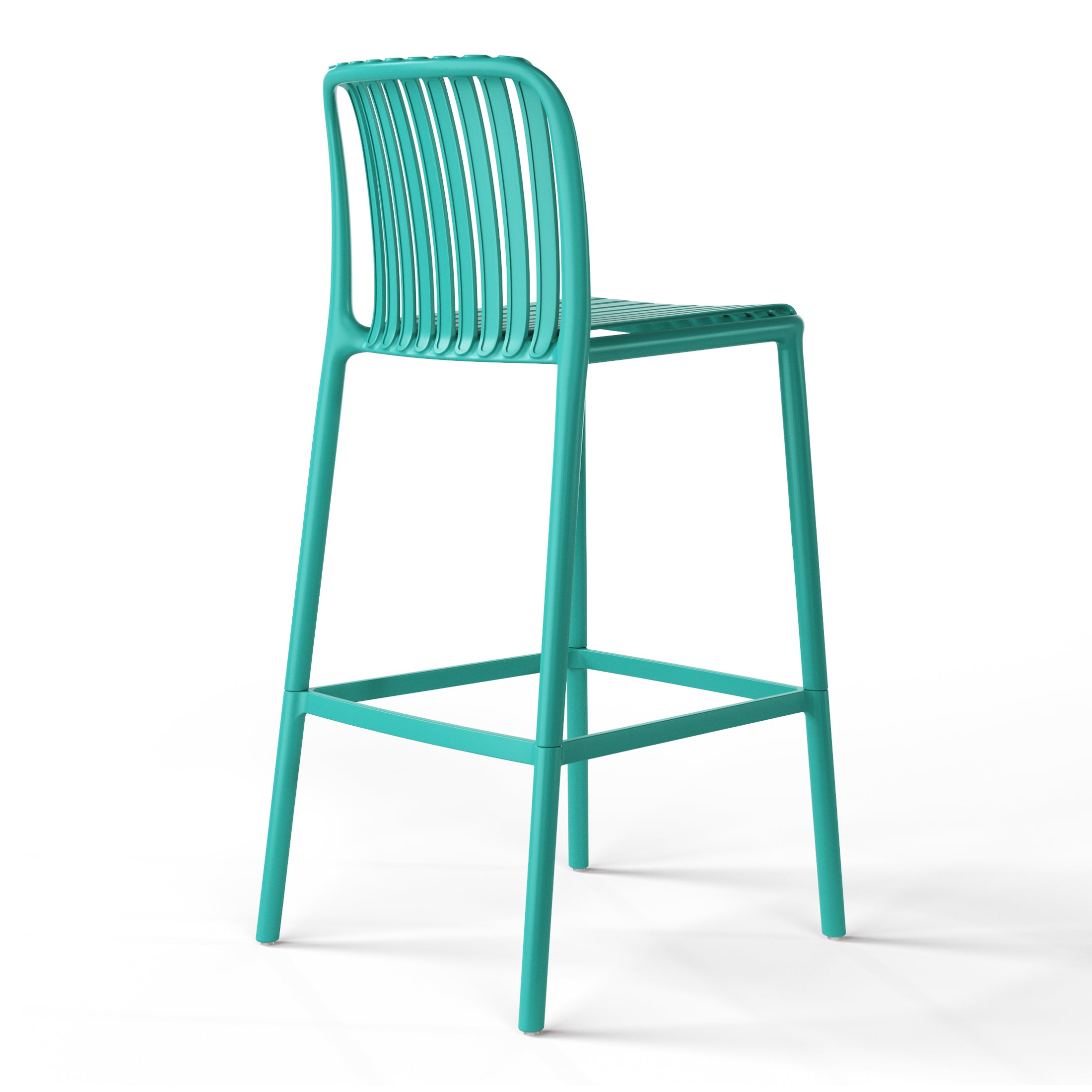 Playa 29.5" Outdoor Modern Polypropylene Plastic Patio Bar Height Stools (Set of 2)