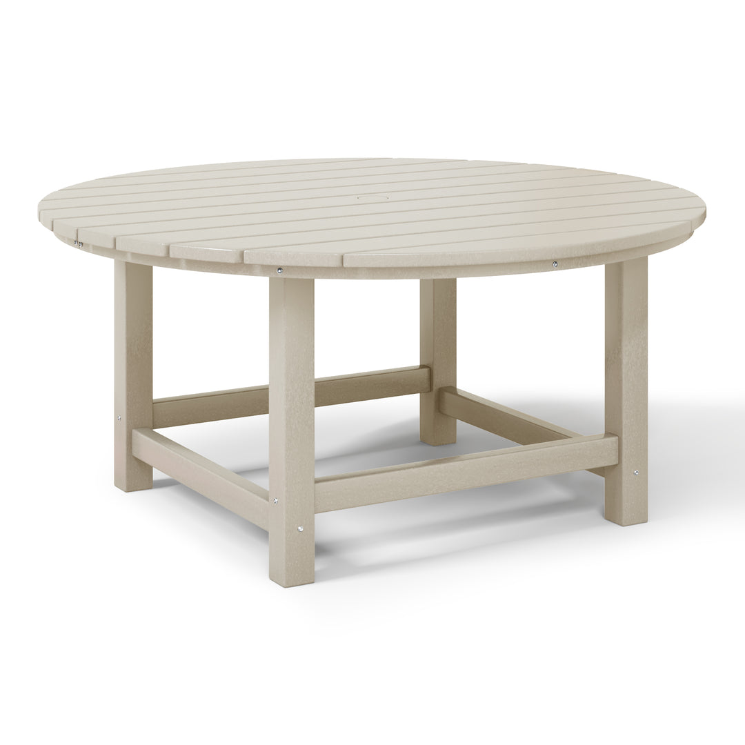 Malibu Low Outdoor HDPE Round Patio Coffee Table
