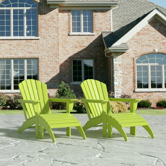 Dylan Outdoor Adirondack Chair With Ottoman 4-Piece Set