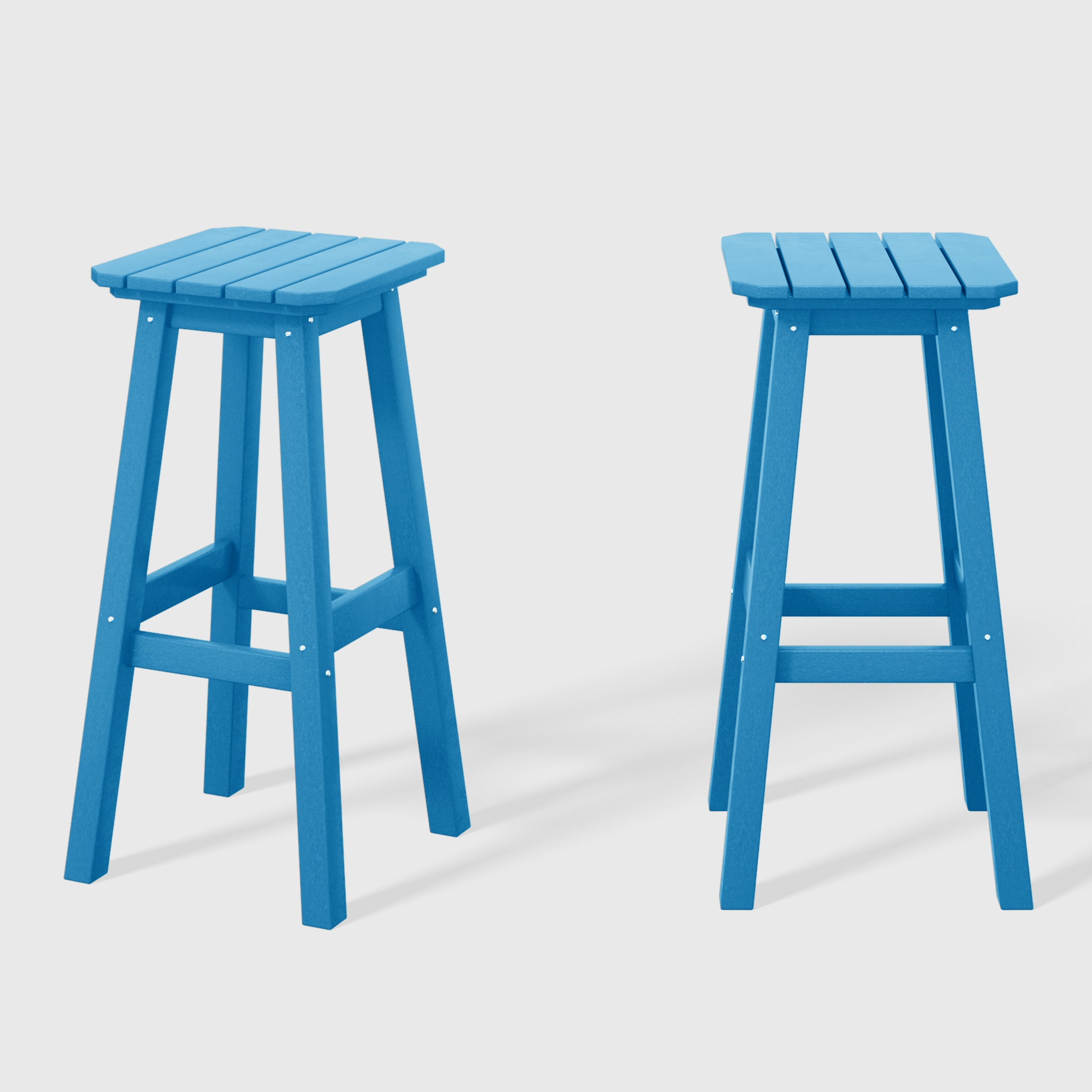 Malibu 29" HDPE Outdoor Patio Square Bar Stools (Set of 2)
