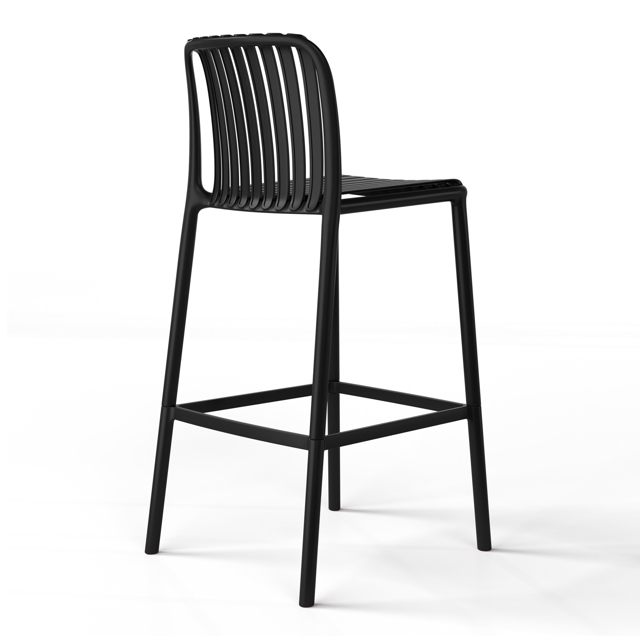 Playa 29.5" Outdoor Modern Polypropylene Plastic Patio Bar Height Stools (Set of 2)