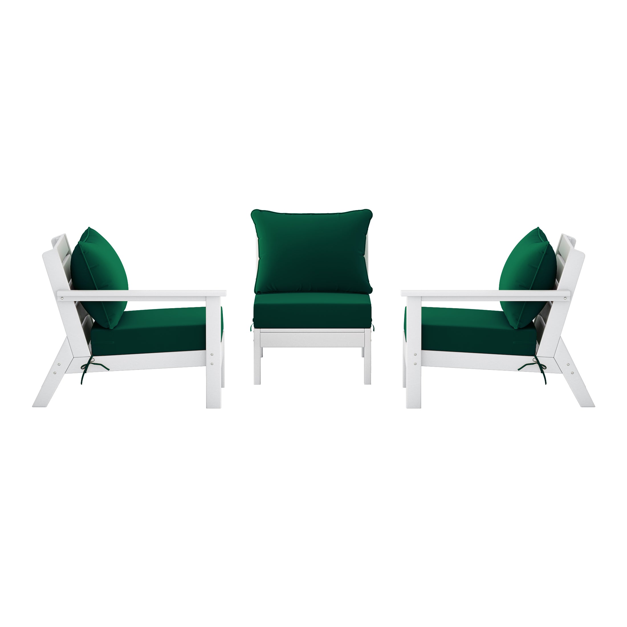 Avalon Outdoor Patio HDPE Sectional Sofa with Patio Cushions