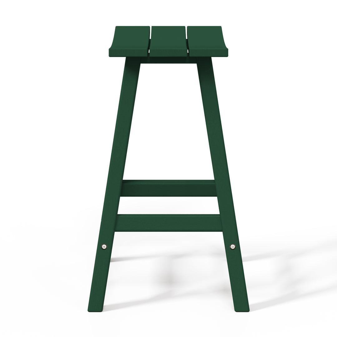 Malibu 24" HDPE Outdoor Patio Counter Height Bar Stools (Set of 3)