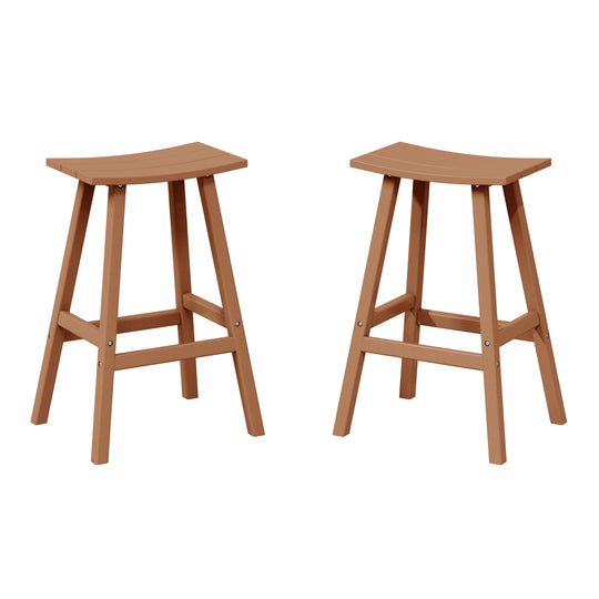 Malibu 29" HDPE Outdoor Patio Bar Height Bar Stools (Set of 2)