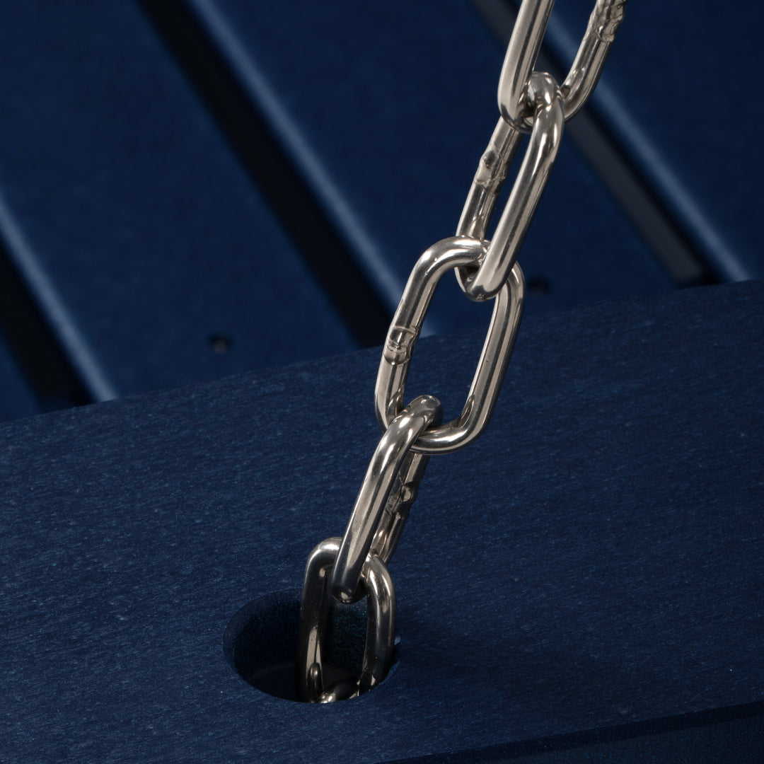 St Charles Outdoor HDPE 54" Front Hanging Porch Swing Bench With Cupholders