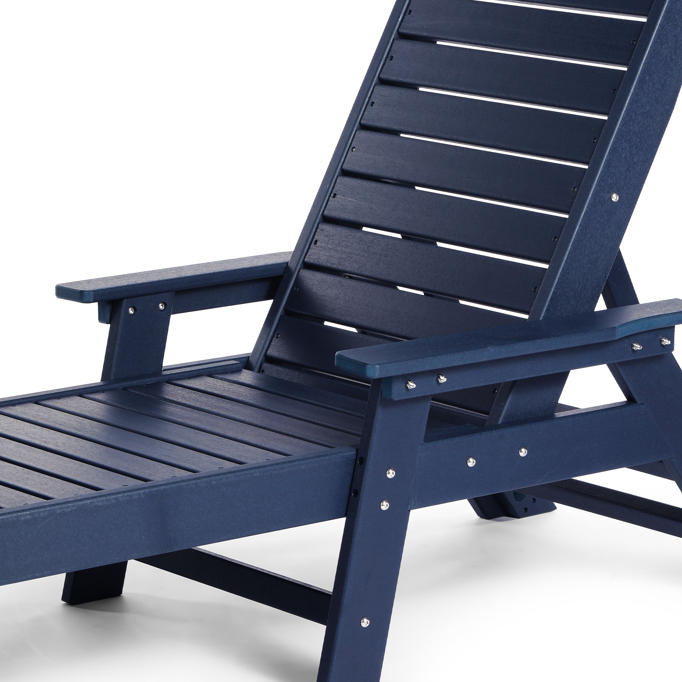 Malibu Poly Reclining Chaise Lounge Set With Table