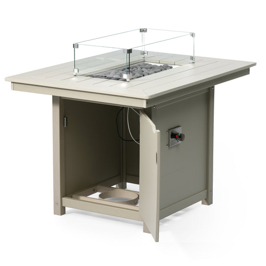 Helios 46" Modern Outdoor Patio Gas Propane Rectangular Fire Pit Table