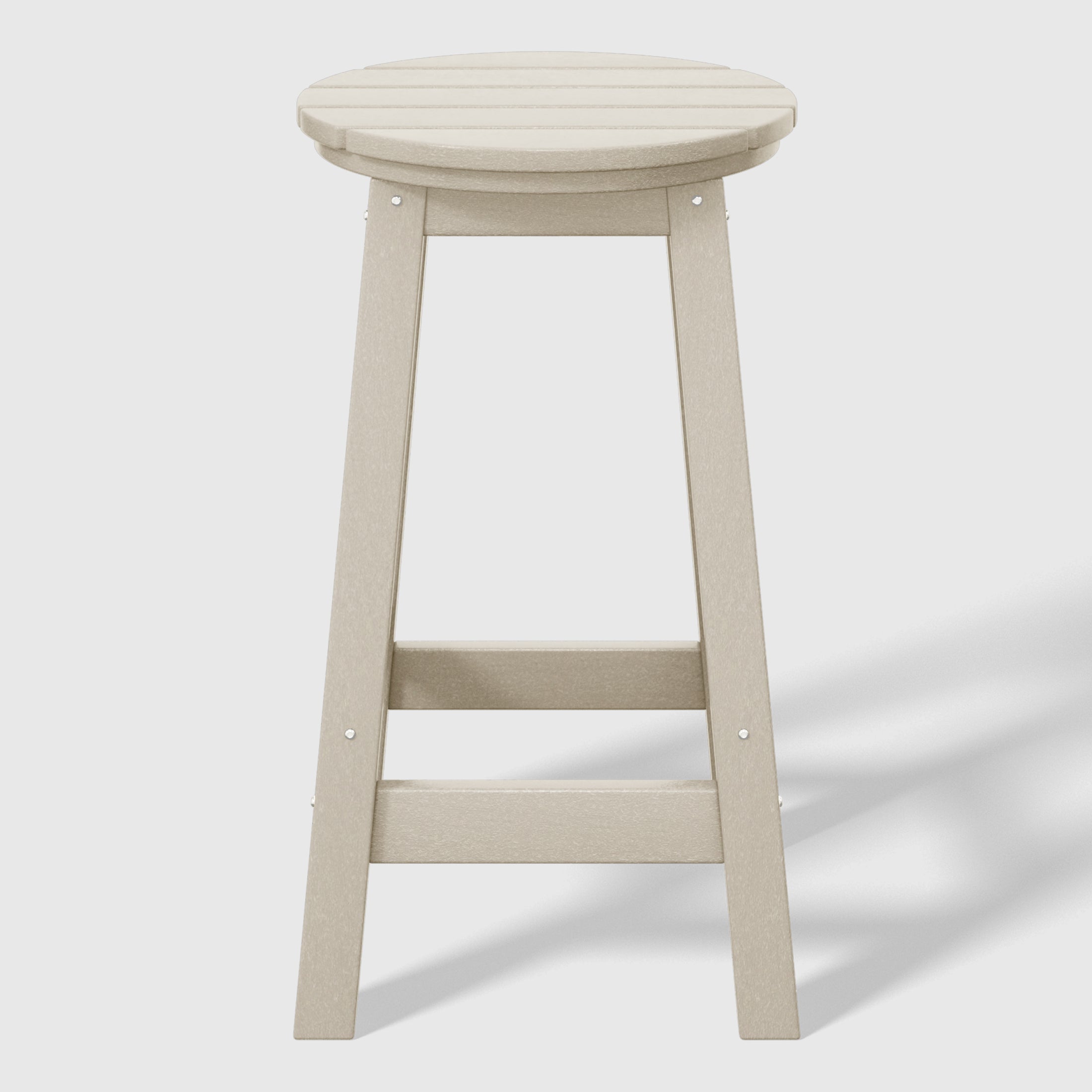 Malibu 24" HDPE Outdoor Patio Round Counter Height Bar Stool Set of 3