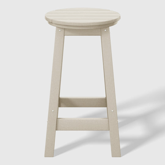 Malibu 24" HDPE Outdoor Patio Round Counter Height Bar Stool Set of 3