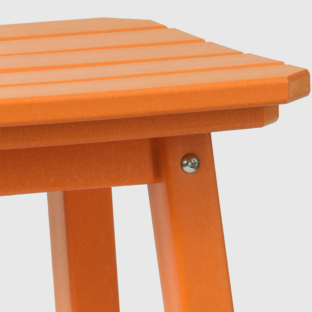 Malibu 24" HDPE Outdoor Patio Counter High Backless Square Bar Stool