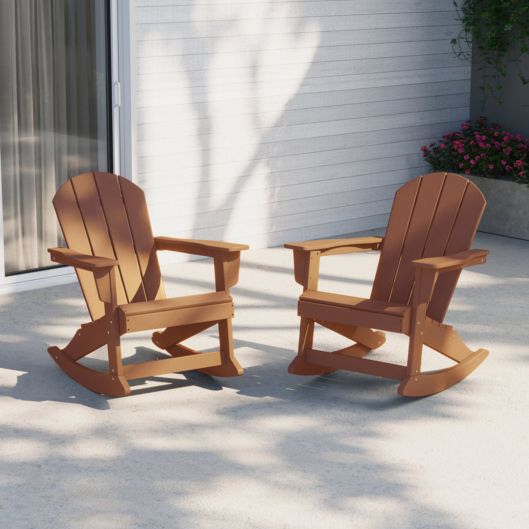 Malibu 2 piece set Outdoor / Patio Poly Adirondack rocking chairs ( 2 seater )