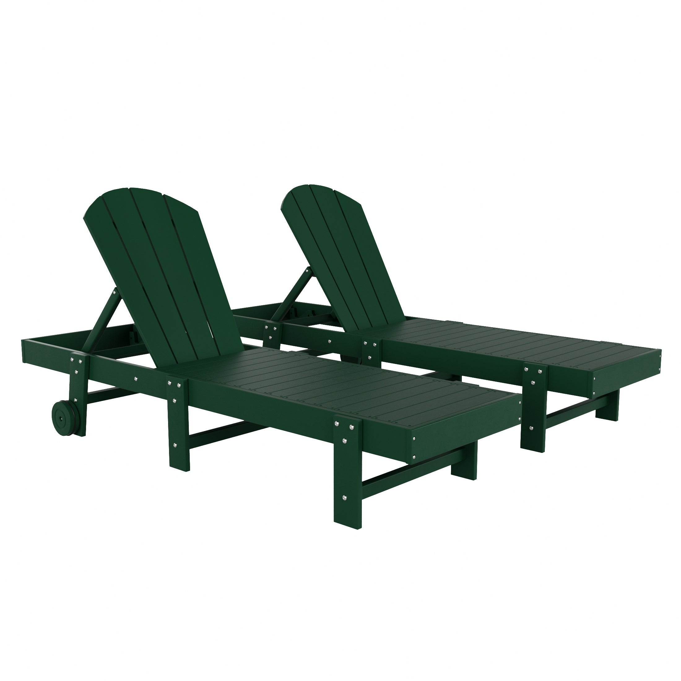 Malibu Adirondack Poly Reclining Chaise Lounge With Wheels (Set Of 2)