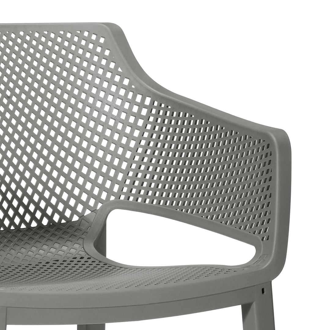 Playa Outdoor Modern Stackable Plastic Resin Patio Dining Armchair (Set of 4)