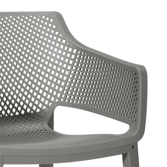 Playa Outdoor Modern Stackable Plastic Resin Patio Dining Armchair (Set of 4)
