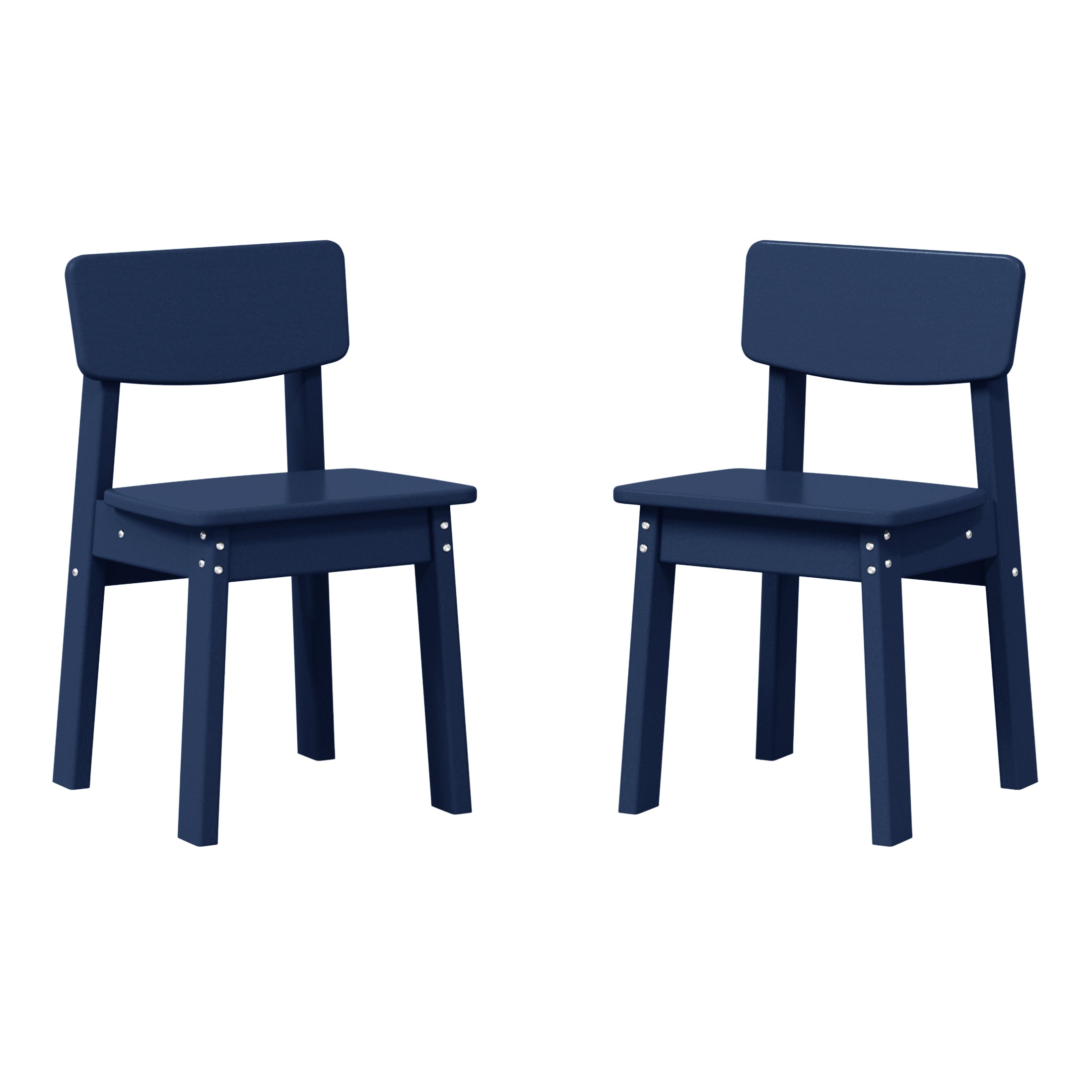 Tiny Terraces Outdoor HDPE Kids Modern Plastic Toddler Dining Chairs (Set of Two)