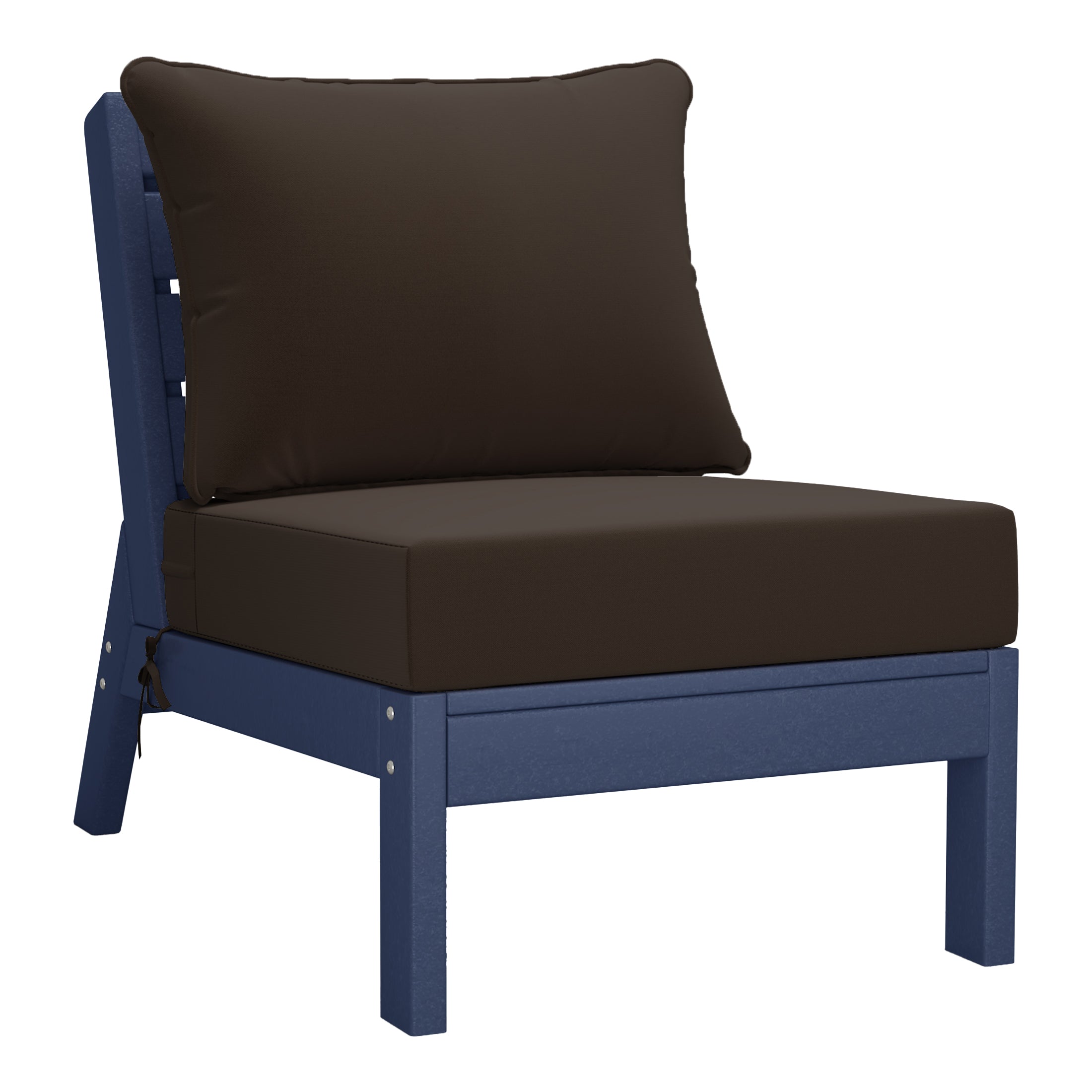 Avalon Outdoor 6-Piece Modular Sectional Patio Furniture Sofa Set in Navy Blue Frame