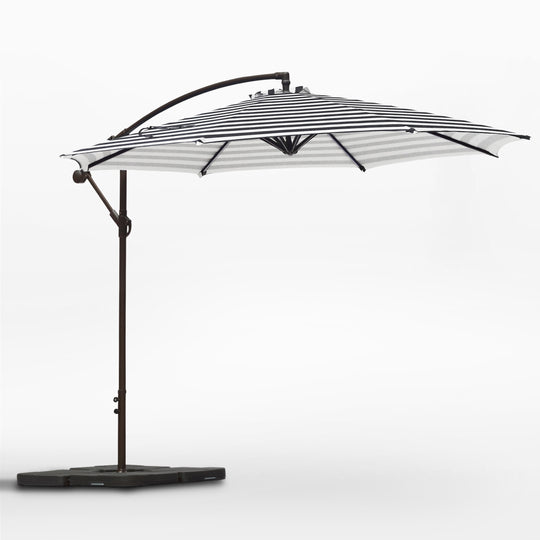 Julia 10 ft. Outdoor / Patio Cantilever Hanging Umbrella with weight base kit