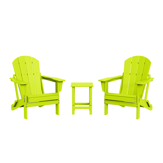 Malibu 3-Piece set Outdoor / Patio Poly Adirondack chair set with a side table ( 2 seater )