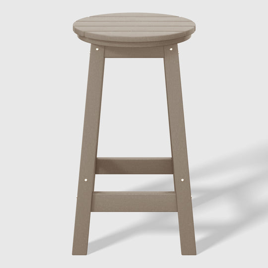Malibu 24" HDPE Outdoor Patio Round Counter Height Bar Stool Set of 2