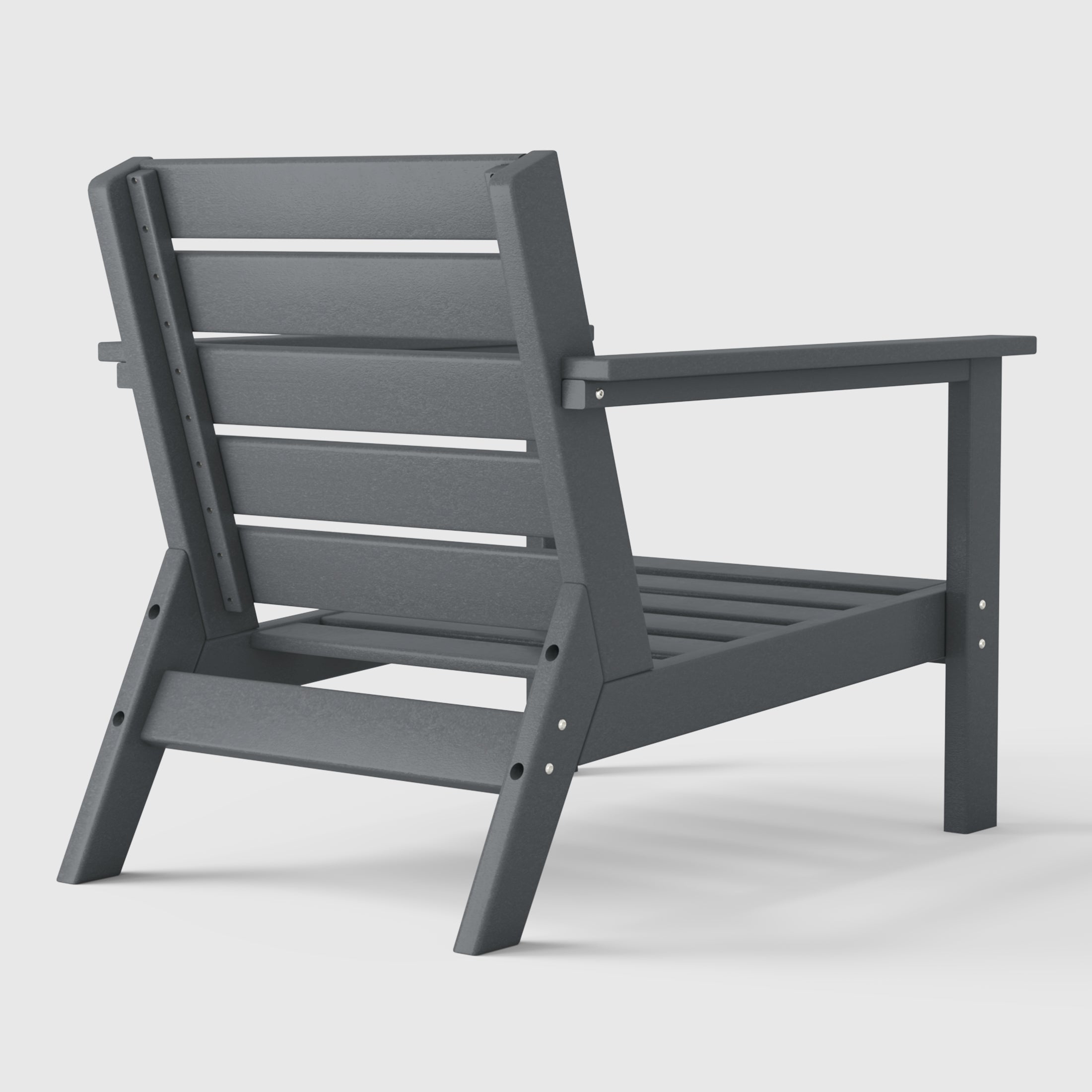 Avalon Outdoor Modern HDPE Patio Club Chair with Deep Seat Cushions