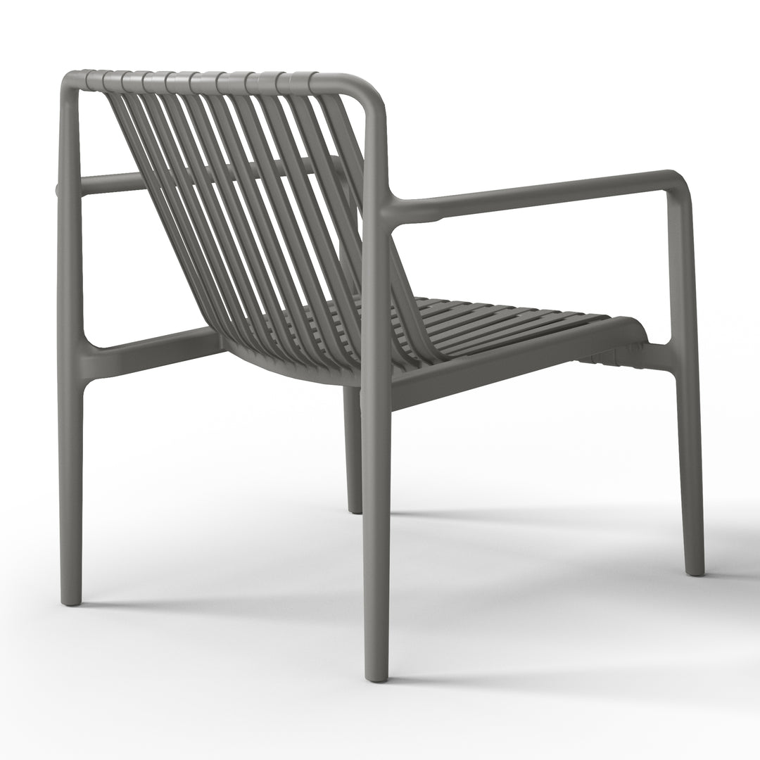 Playa Outdoor Modern Stackable Plastic Patio Club Armchairs (Set of 2)