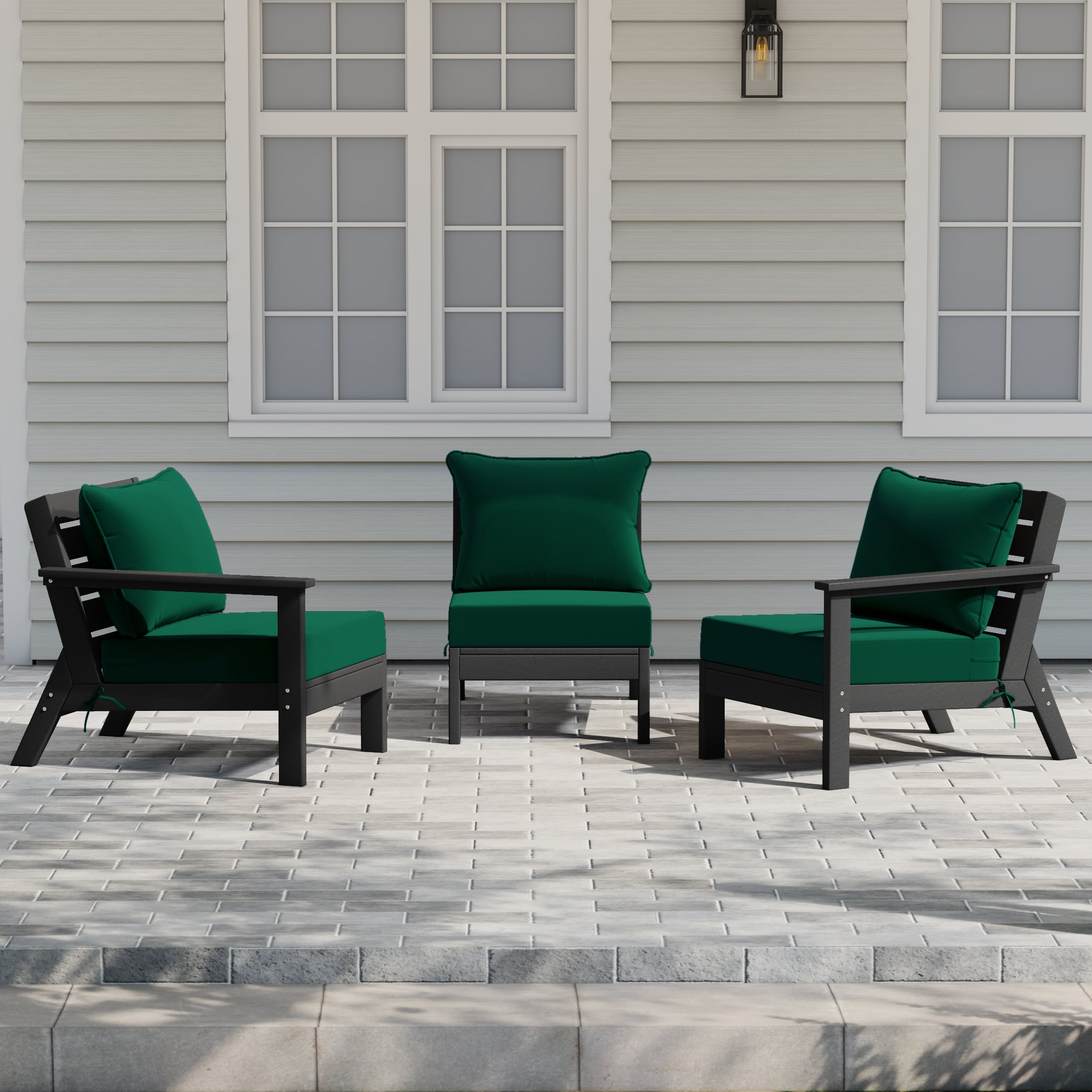 Avalon Outdoor Patio HDPE Sectional Sofa with Patio Cushions
