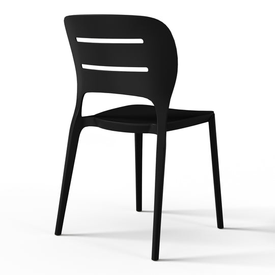 Playa Outdoor Modern Stackable Plastic Patio Dining Side Chairs (Set of 2)