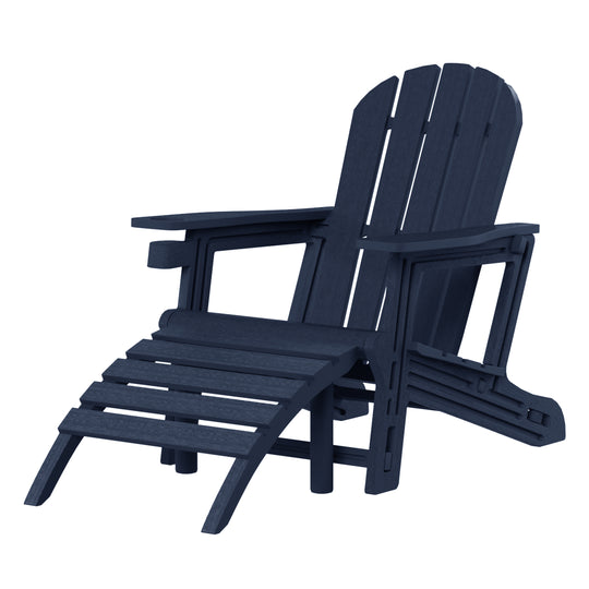 Azura No-Tools Outdoor HDPE Patio Adirondack Chair with Patio Ottoman