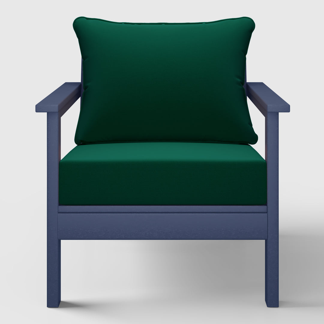 Avalon Outdoor Modern HDPE Patio Club Chairs with Deep Seat Cushions (Set of 2)