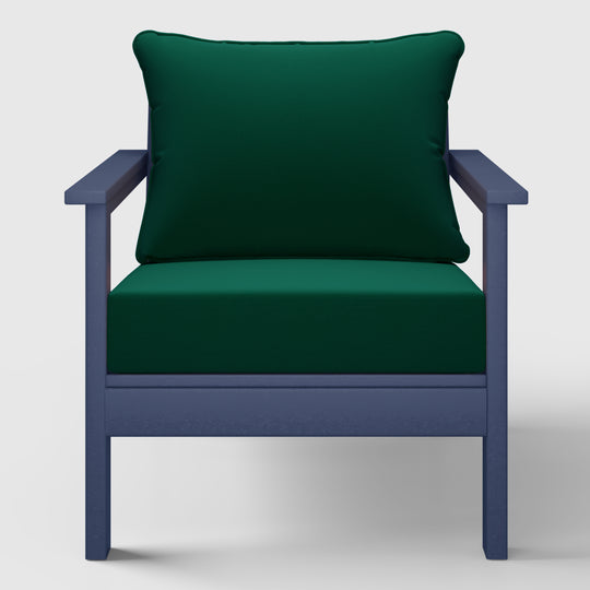 Avalon Outdoor Modern HDPE Patio Club Chairs with Deep Seat Cushions (Set of 2)