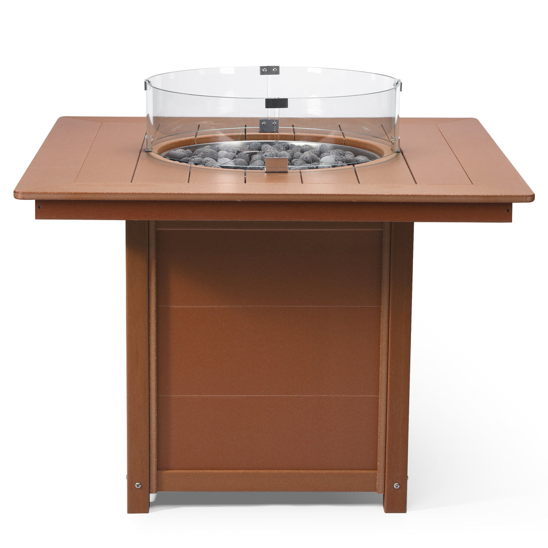 Helios Modern Outdoor Patio Propane 42" Square Fire Pit Table