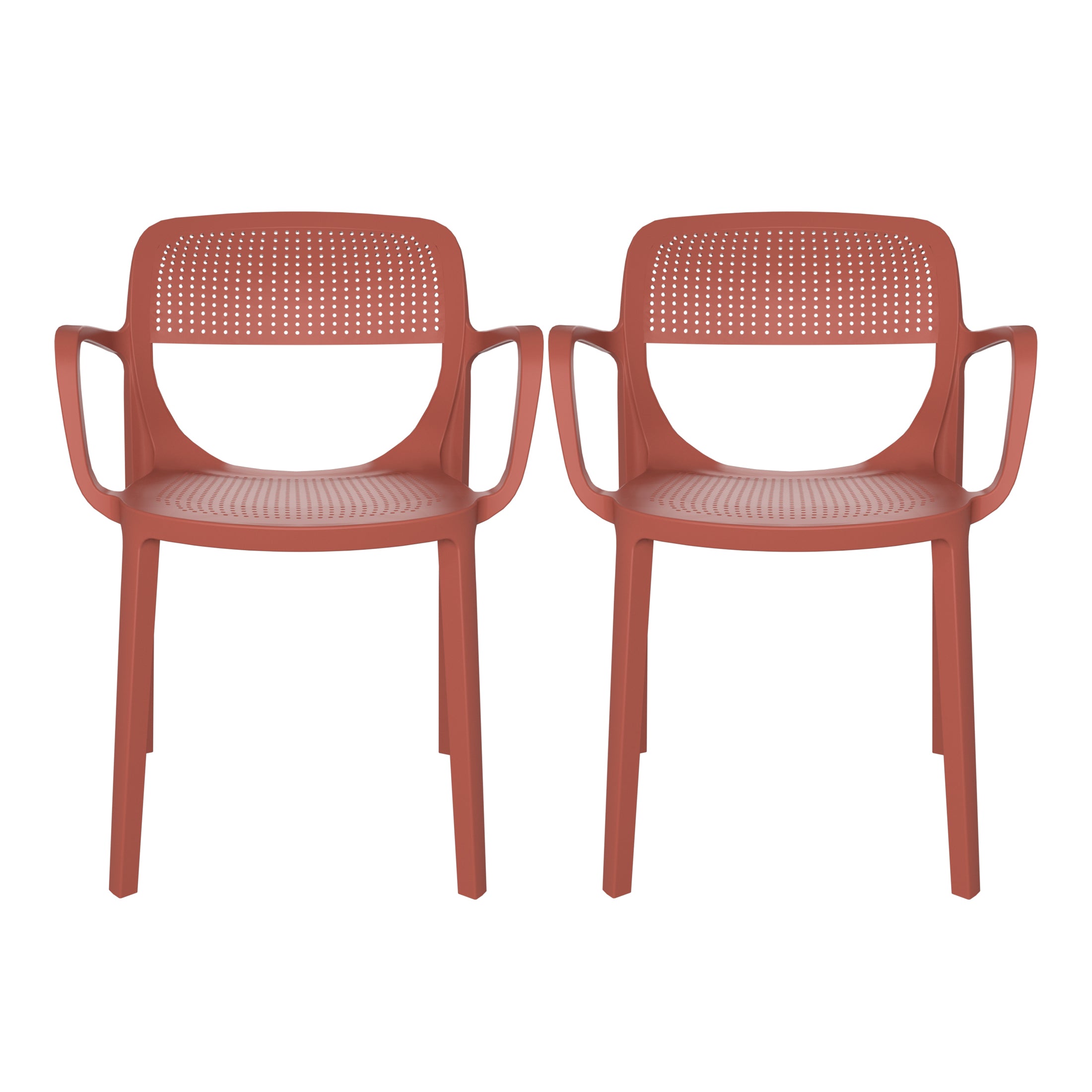 Playa Outdoor Stackable Plastic Resin Patio Dining Armchair (Set of 2)