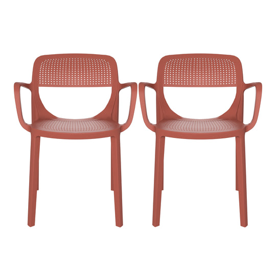 Playa Outdoor Stackable Plastic Resin Patio Dining Armchair (Set of 2)