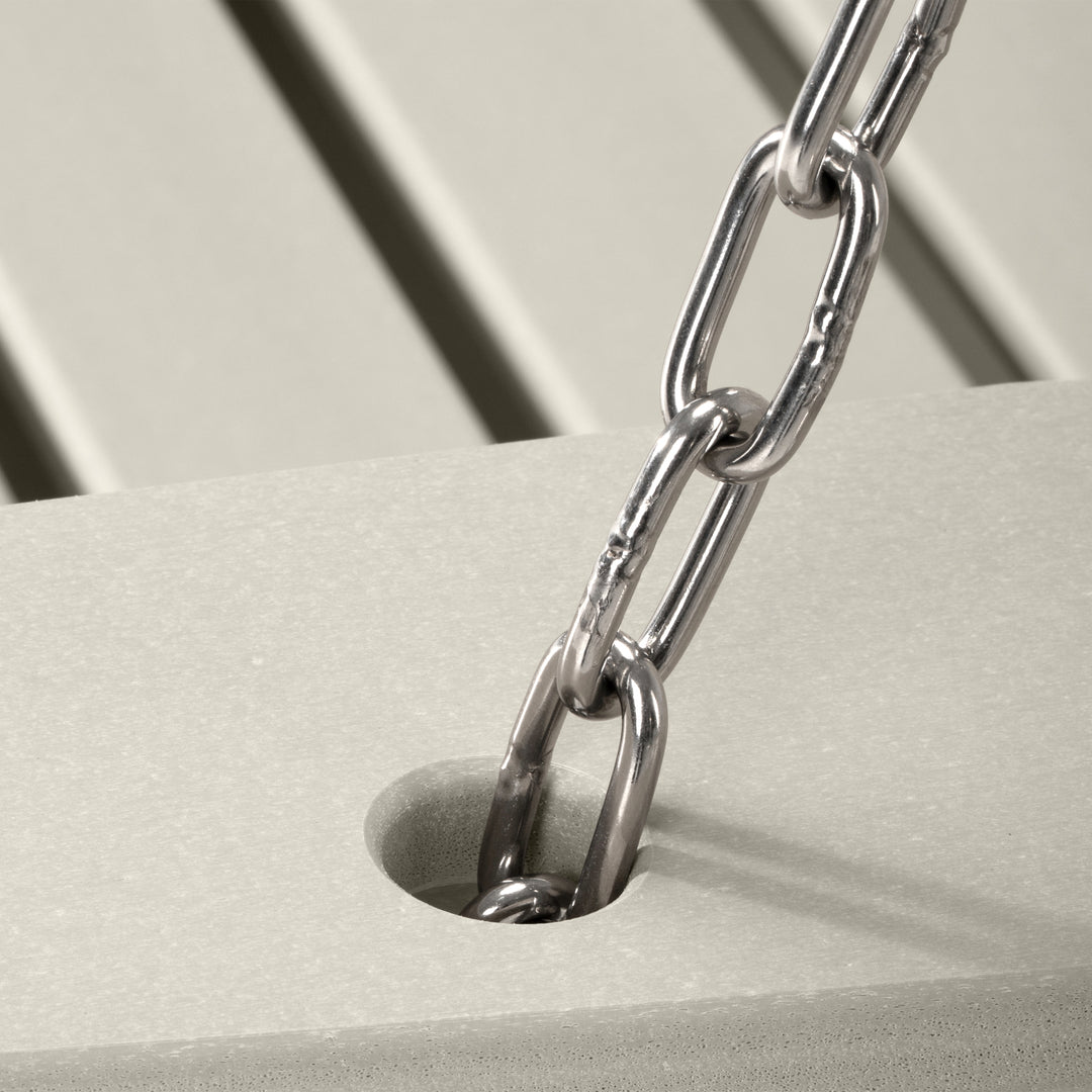 St Charles Outdoor HDPE 54" Front Hanging Porch Swing Bench With Cupholders